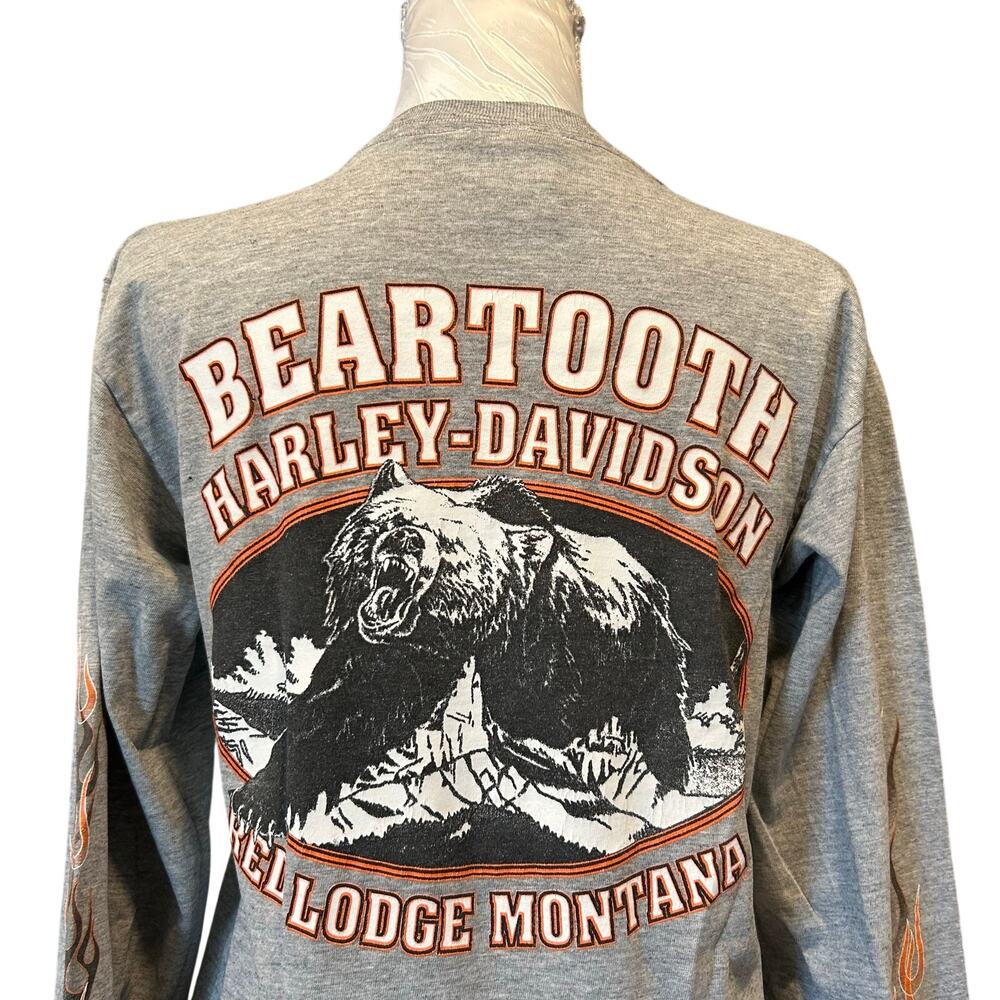 Harley-Davidson Y2K Beartooth Montana Flame Long Sleeve Tee Cowboy Core S - Picture 5 of 16